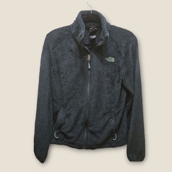 The North Face Osito Fleece Jacket Full Zip Green Womens Small Soft Cozy - Picture 1 of 10